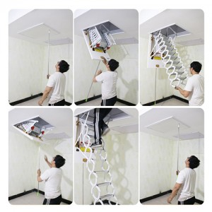 Manual Retractable Invisible Folding Ladder